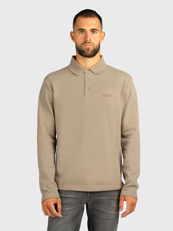 Long sleeved cotton polo shirt - 1