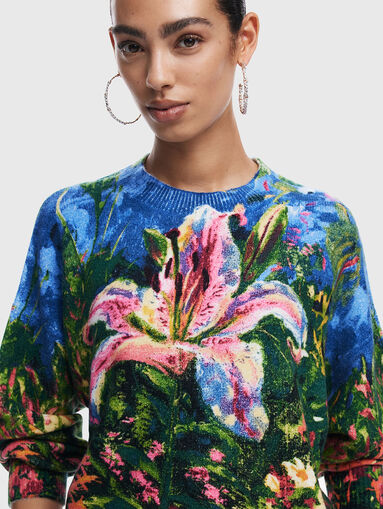 Floral print sweater - 4