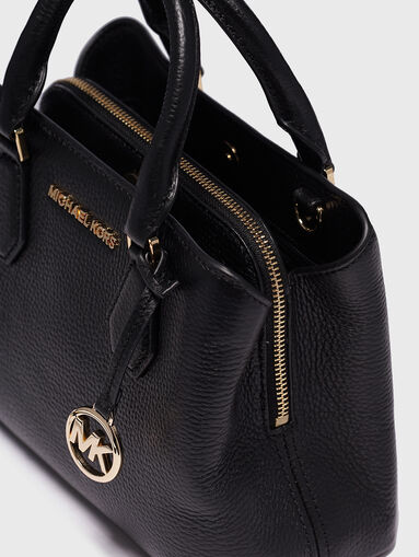 CAMILLE leather handbag with logo detail - 5