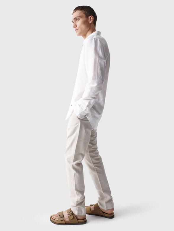 Light blue linen and cotton shirt - 3