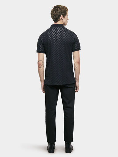 Polo-shirt with monogram print in black color - 3