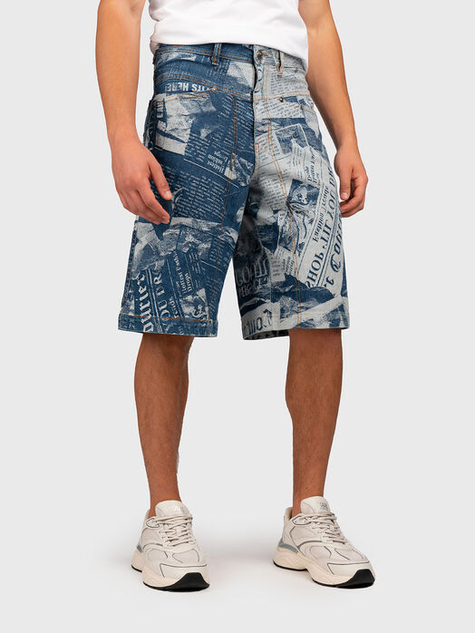 Denim shorts with print
