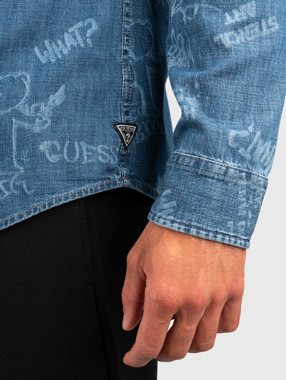 Denim shirt with long sleeves  - 5