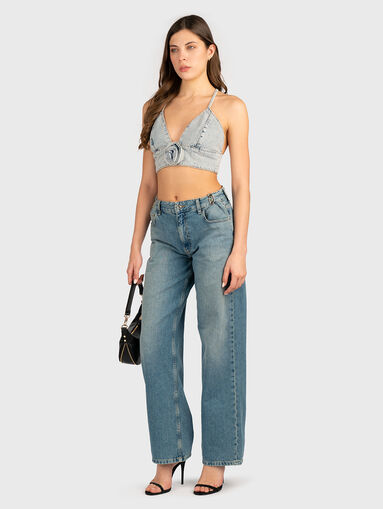 Jeans with high waist and wide legs - 5