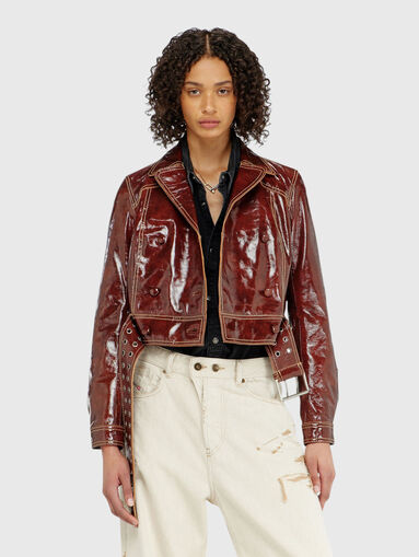 Brown leather jacket - 4