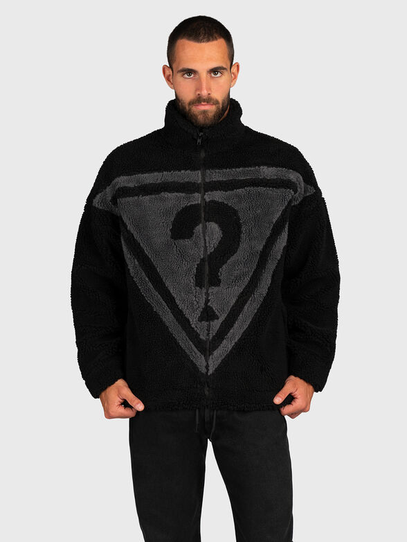 Black jacket with logo motif  - 1