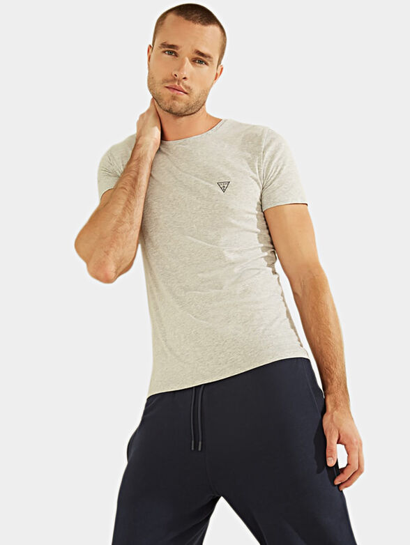 Cotton t-shirt with triangle logo - 1