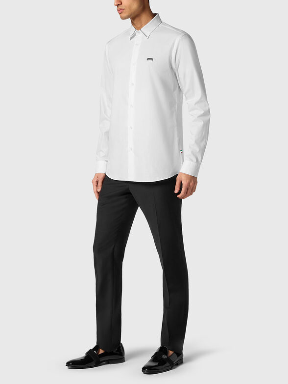 Logo patch shirt in black  - 2