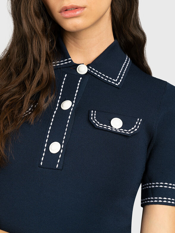 Contrasting stitching dress - 2