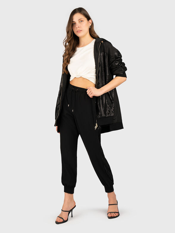 Black hooded jacket with logo - 2