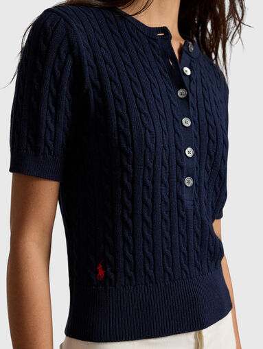 Cotton sweater with embroidered logo - 4