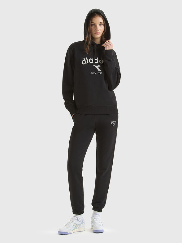 Unisex black sweatshirt with contrast logo - 3