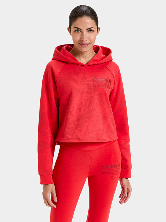 MANIFESTO cropped sports sweatshirt with hood - 1