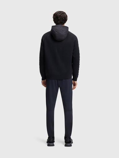 Wool blend swetshirt with hood and zip - 3