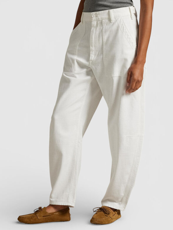 White high-waisted pants - 1