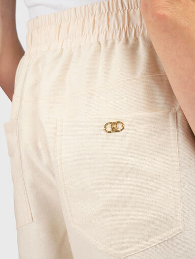 Sports pants with golden logo detail  - 3