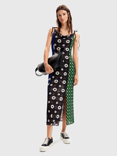 Midi dress with draped neckline - 5