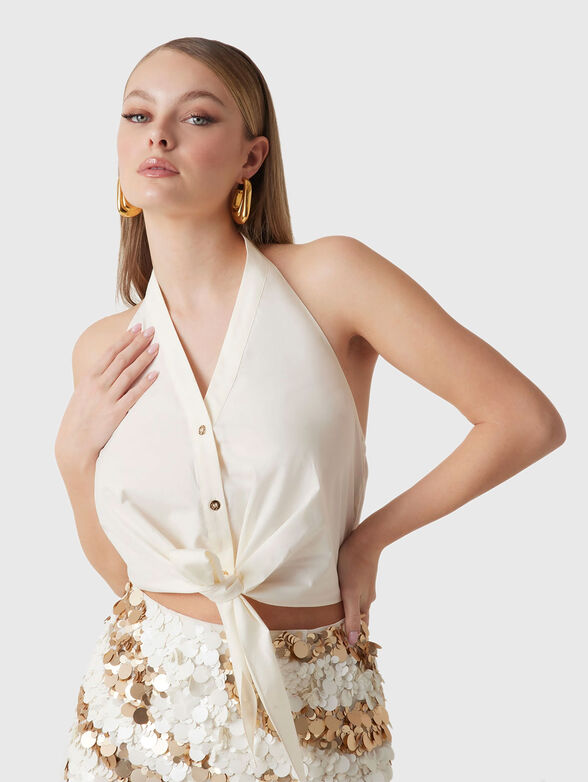 Short top with gold buttons - 4