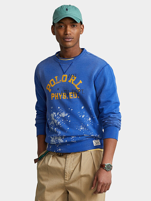Sweatshirt in blue with art print - 1