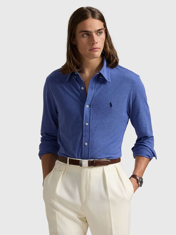 Памучна риза с бродирано лого - 1