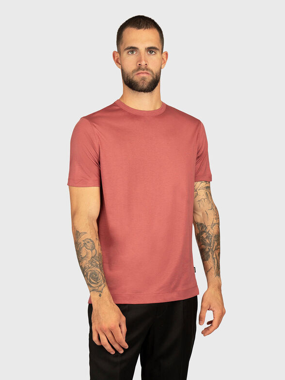 Cotton T-shirt with oval neckline - 1