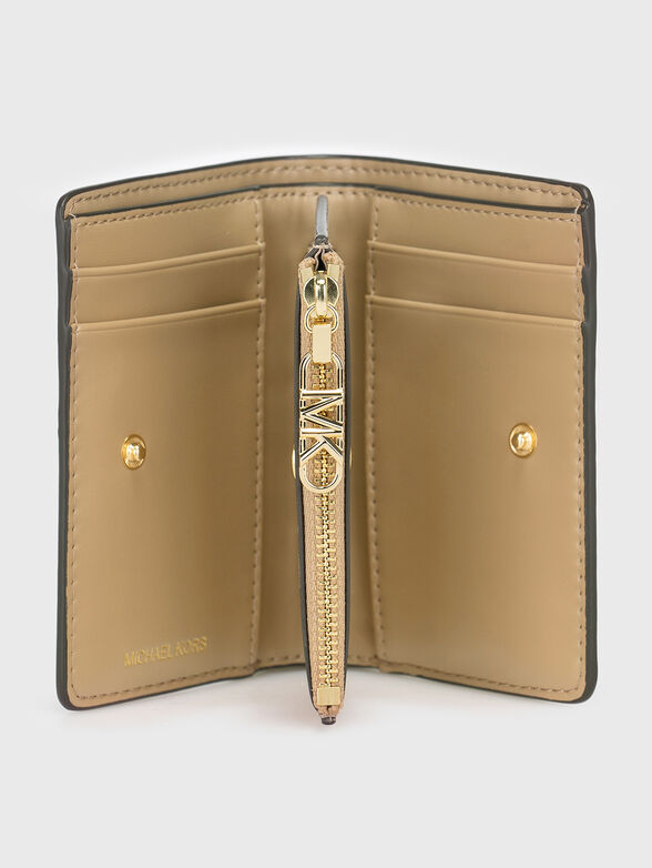 Wallet with logo detail in beige - 4