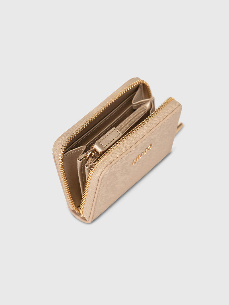 Zip-around wallet in beige - 3