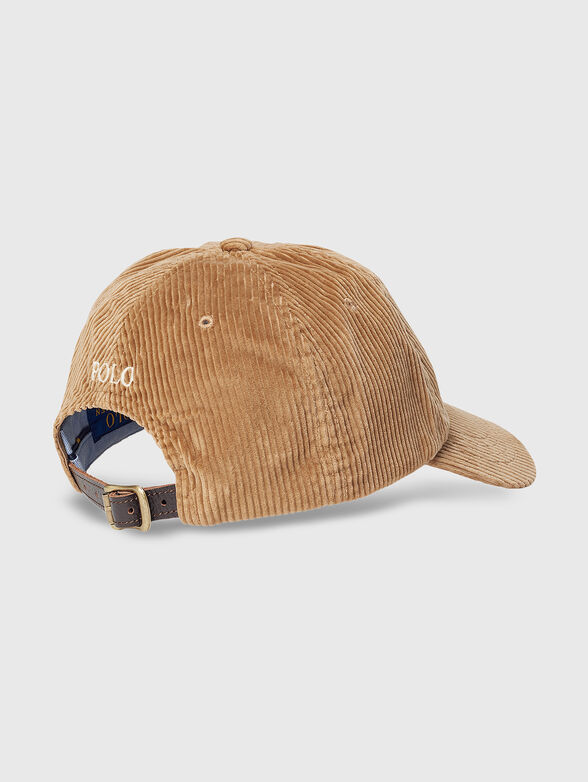 Hat with logo embroidery in velvet jeans fabric - 2