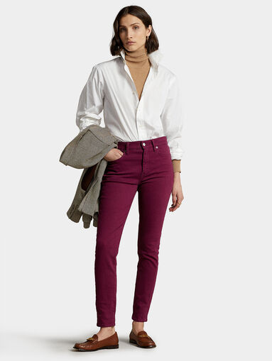 Purple jeans with logo patch - 5