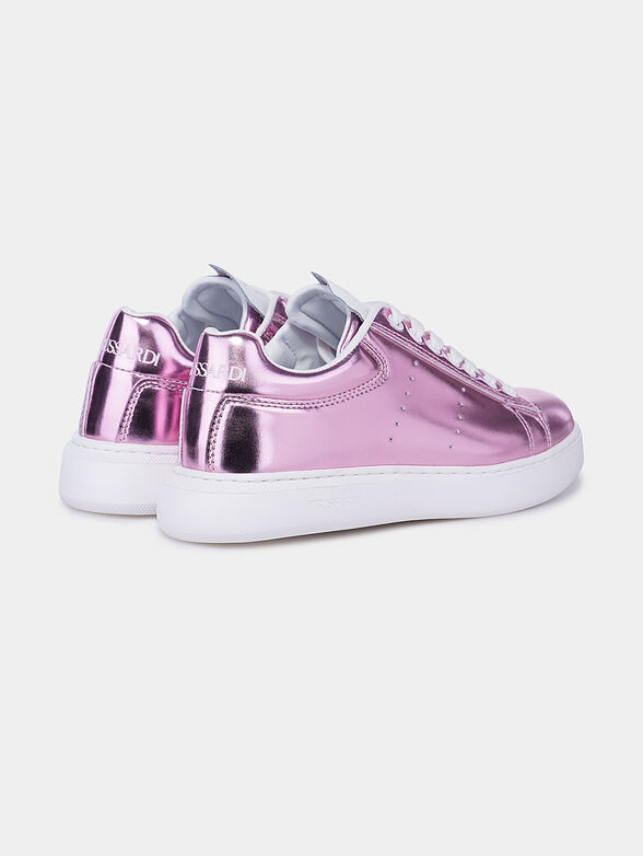 Metallic effect sneakers in pink color - 3