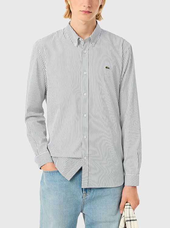 Long sleeve logo cotton shirt - 1