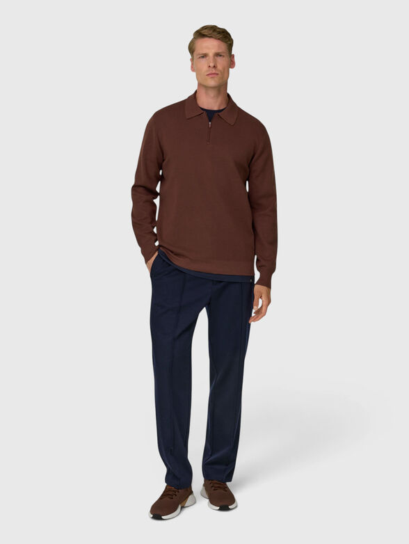 Dark blue wool trousers - 4