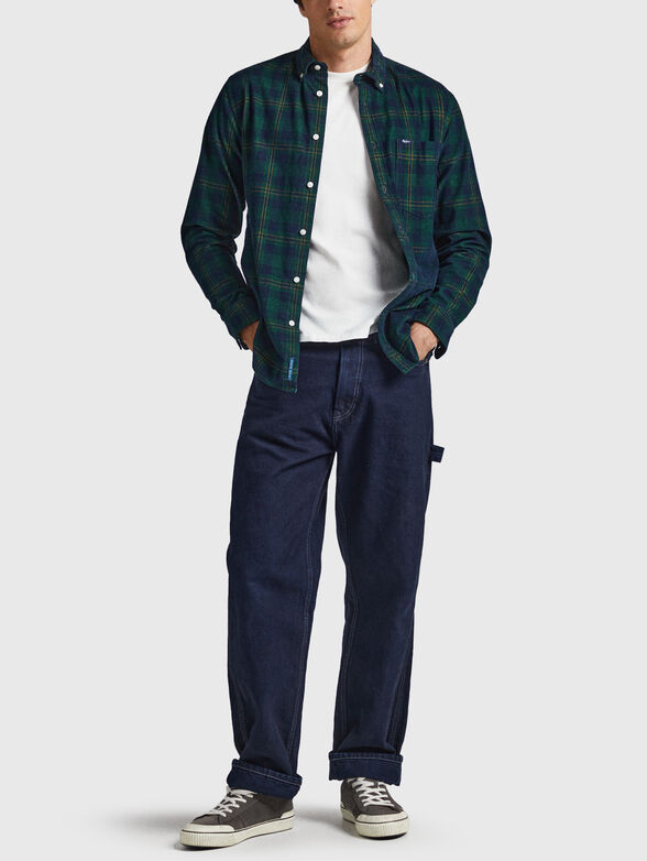 Cotton shirt with checked print - 2