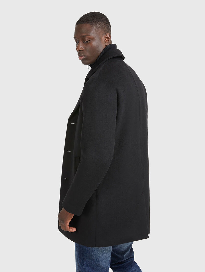 Black coat from wool blend - 3