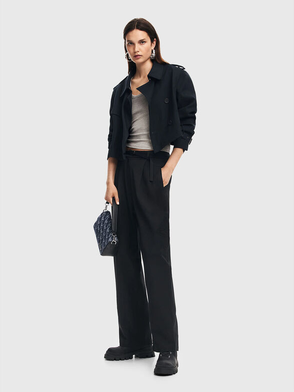 RIN black pants with floral embroidery - 1
