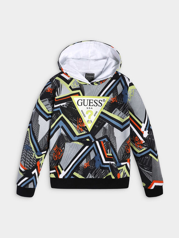 Hooded sweatshirt with colorful print - 1
