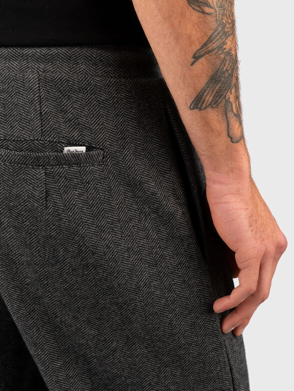 Cotton blend trousers with ties - 3