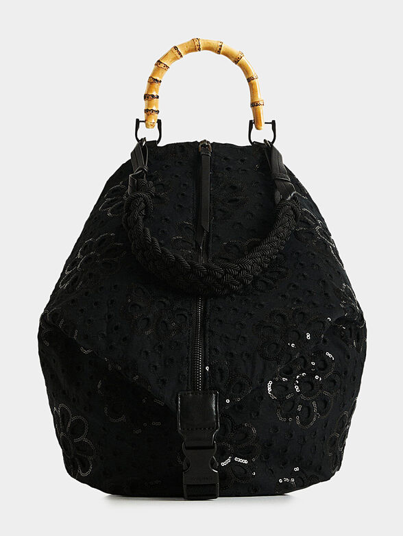 Backpack with English embroidery and sequins - 1