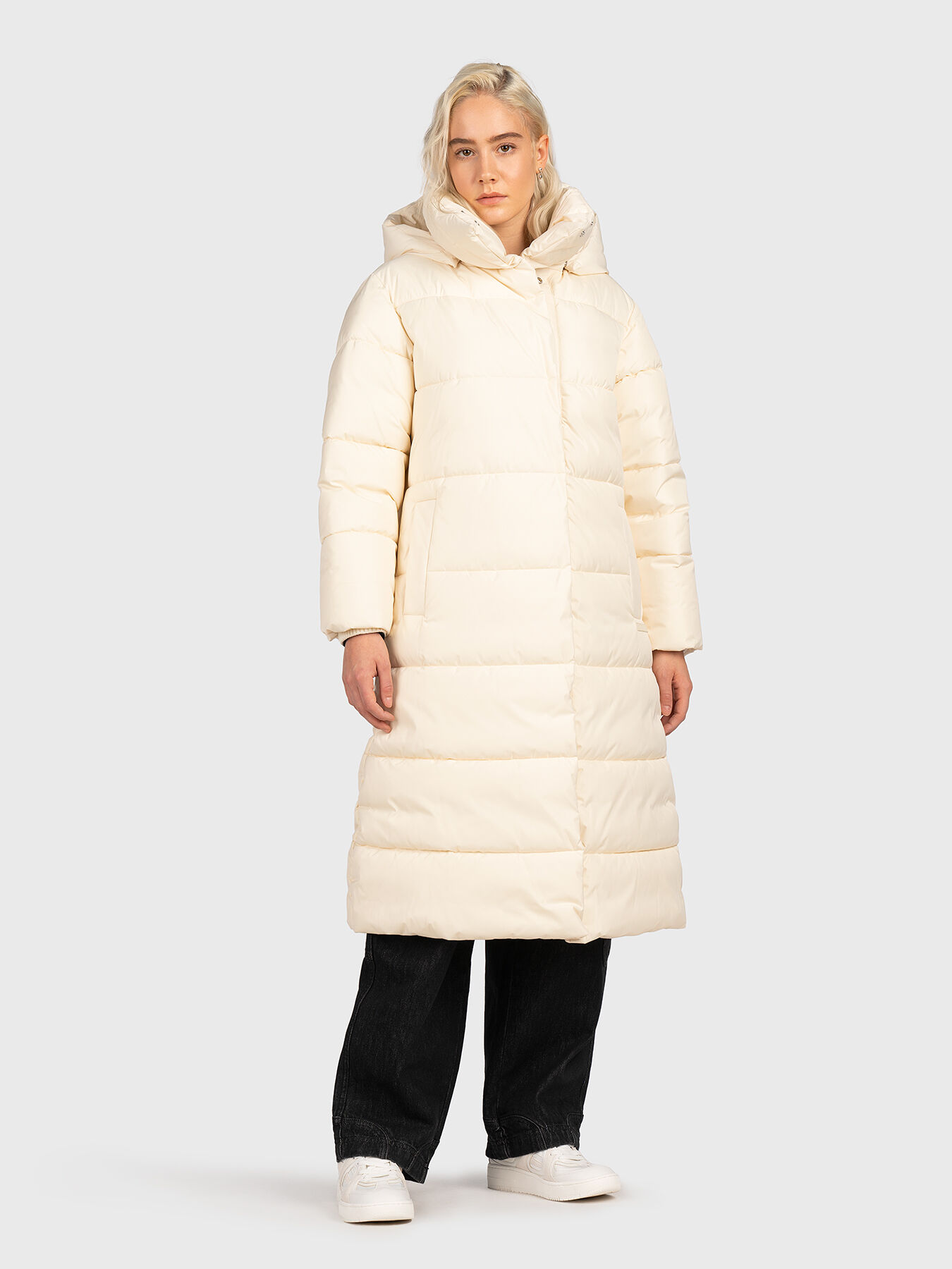 Long waterproof jacket in black color brand TRUSSARDI
