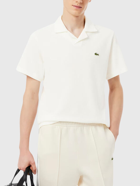 Cotton and linen polo-shirt - 1