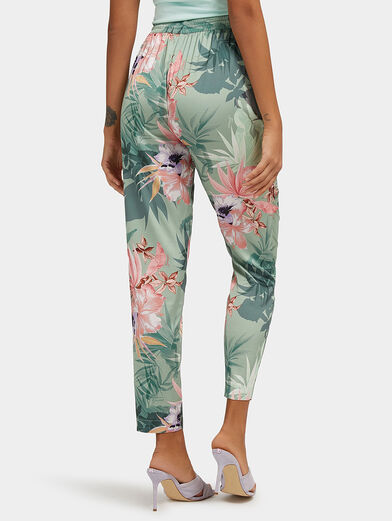 VIOLA satin pants with floral print - 2