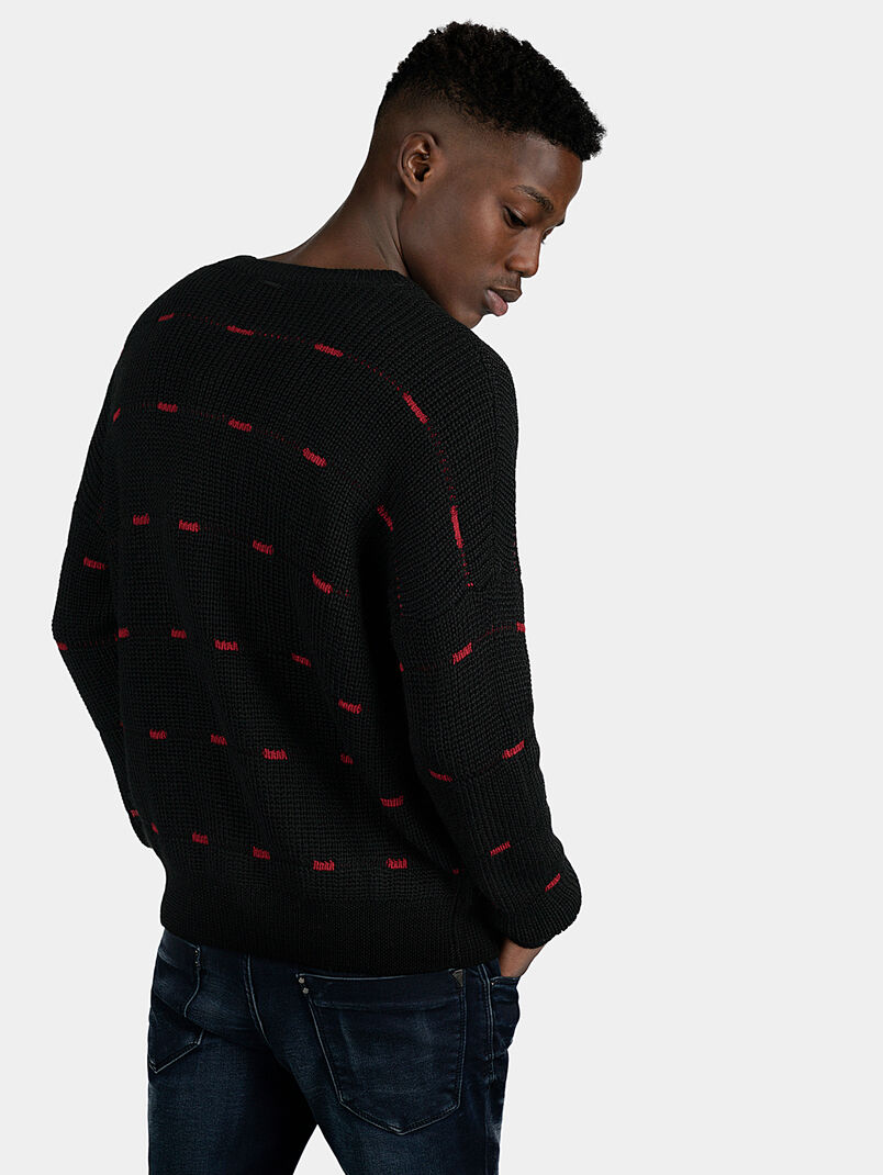 Black sweater with red accents - 3