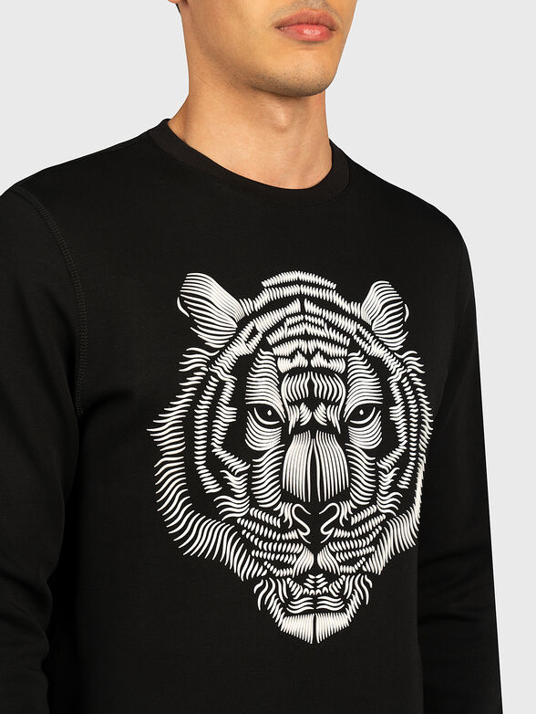 Cotton sweatshirt with embossed print - 3