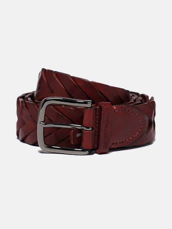 Leather belt in bordeaux - 1