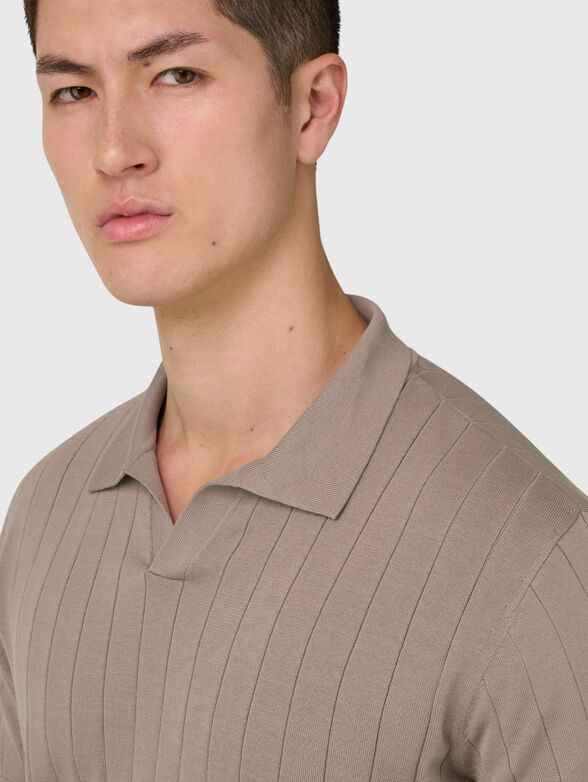 Cotton and silk polo-shirt - 4
