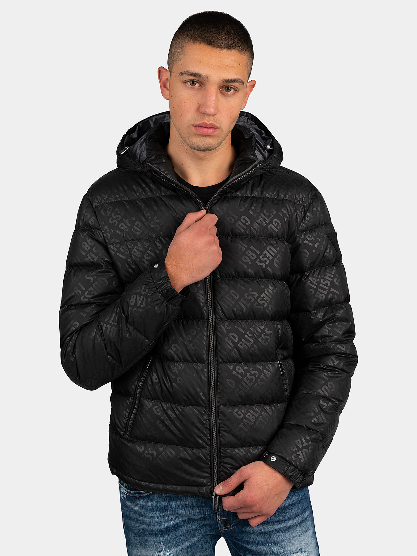 Guess logo jacket clearance