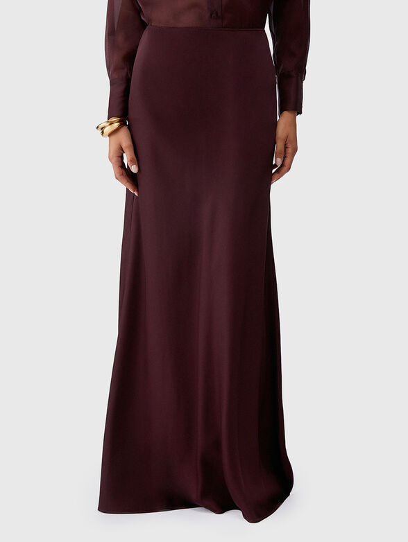 Maxi skirt with a satin-effect - 1