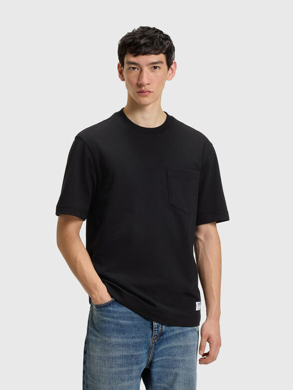 T-shirt with crew neck and pocket - 1