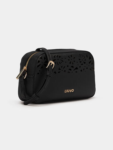 Black crossbody bag with laser perforations - 4