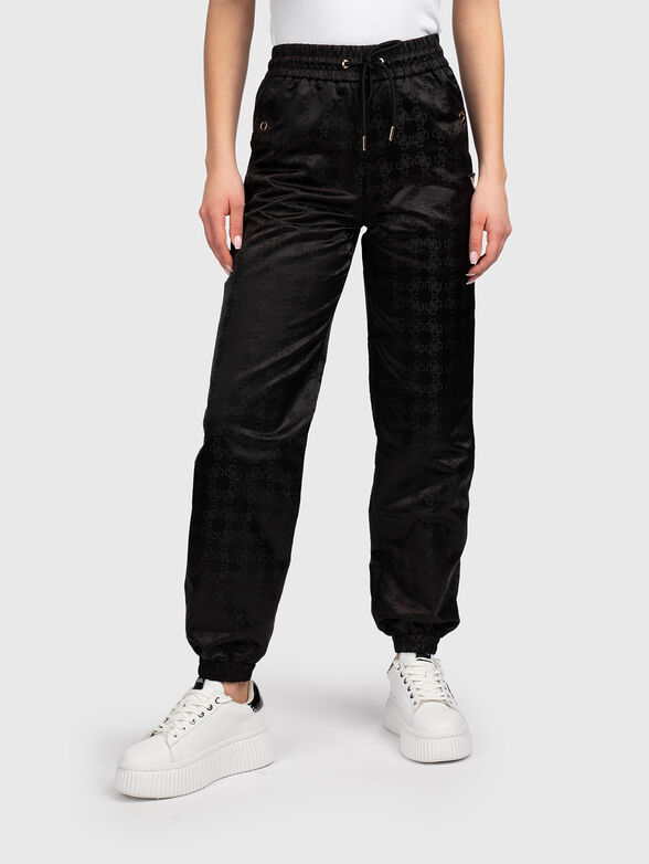 Sports trousers with monogram logo print - 1